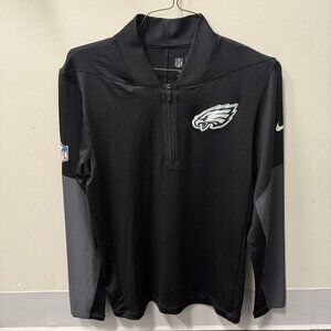 Nike Philadelphia Eagles Men's Black Sideline Long Sleeve Quarter Zip Pullover